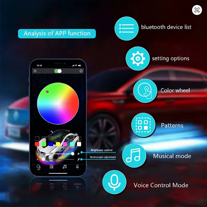 Custom RGB LED Car Mats