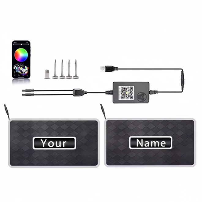 Custom RGB LED Car Mats