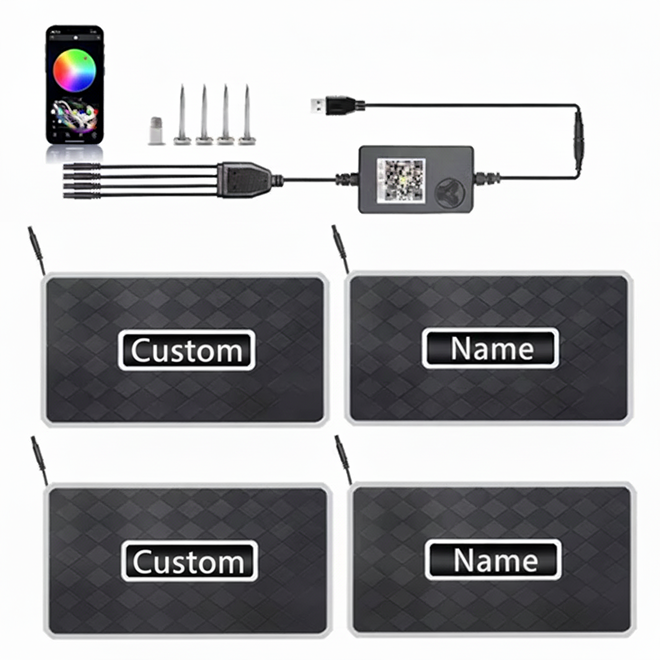 Custom RGB LED Car Mats
